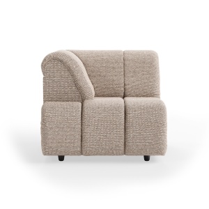 Canapea modulara bej din textil 98 cm Wave Left High Arm HKliving