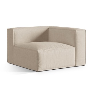 Canapea modulara bej din textil pentru 1 persoana Nuria Right Liberty Micadoni