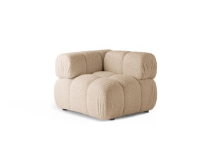 Canapea modulara bej nisipiu din textil pentru 1 persoana Bellis Boucle Corner Micadoni