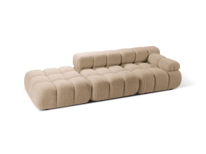 Canapea modulara bej nisipiu din textil pentru 4 persoane Bellis Boucle Left Micadoni
