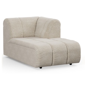 Canapea modulara crem din textil 177 cm Wave Boucle Divan Right HKliving