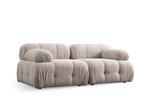 Canapea modulara crem din textil pentru 2 persoane Petite The Home Collection