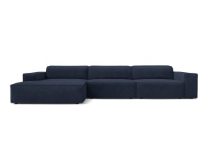 Canapea modulara cu colt albastru navy din textil pentru 4 persoane Jodie Liberty Left Micadoni