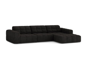 Canapea modulara cu colt gri antracit din textil pentru 4 persoane Jennifer Chenille Right 294 Micadoni
