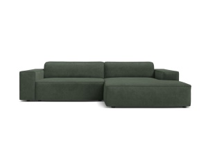 Canapea modulara cu colt verde muschi din textil pentru 3 persoane Jodie Liberty Right Micadoni