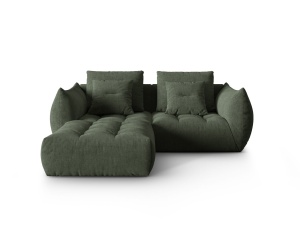 Canapea modulara cu colt verde muschi din textil pentru 3 persoane Bloom Wind Left Micadoni