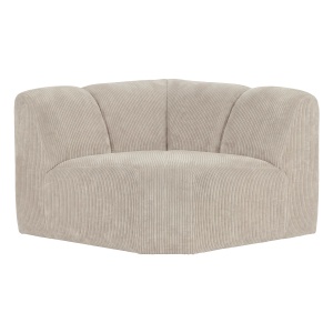 Canapea modulara ecru din textil 105 cm Mojo Rib Corner Woood
