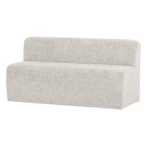 Canapea modulara ecru din textil 164 cm Mojo Woolly Bench Woood