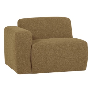 Canapea modulara galben/maro din textil pentru 1 persoana Mojo Boucle Left Woood