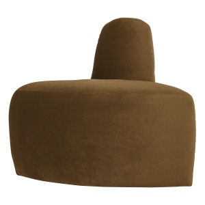 Canapea modulara galben miere din catifea 76 cm Mojo Corner Woood