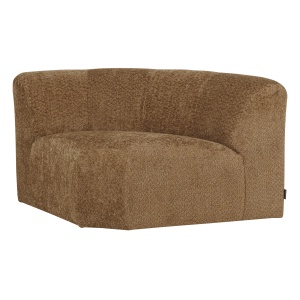 Canapea modulara galben miere din textil 110 cm Mojo Woolly Corner Woood