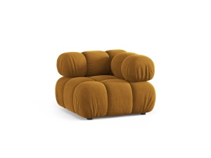 Canapea modulara galbena din catifea pentru 1 persoana Bellis Bluvel Corner Micadoni