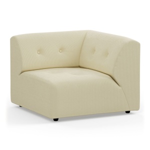 Canapea modulara galbena din textil 94 cm Vint Corduroy Right HKliving