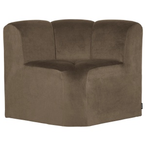 Canapea modulara grej din catifea 83 cm Mojo Corner Woood