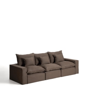 Canapea modulara grej din textil pentru 3 persoane Anarela L Kave Home