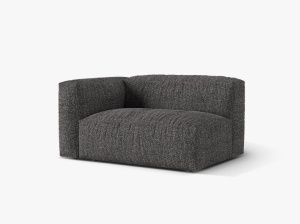 Canapea modulara gri antracit din textil pentru 1 persoana Martina L Boucle Left Micadoni