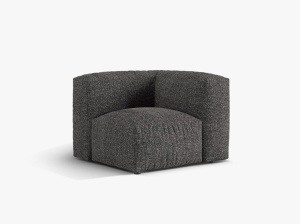 Canapea modulara gri antracit din textil pentru 1 persoana Martina Boucle Corner Micadoni