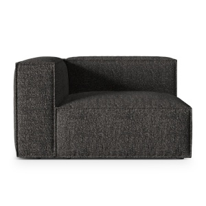 Canapea modulara gri antracit din textil pentru 1 persoana Nuria Left Monpea Micadoni