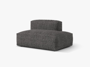 Canapea modulara gri antracit din textil pentru 2 persoane Martina Boucle Right Micadoni