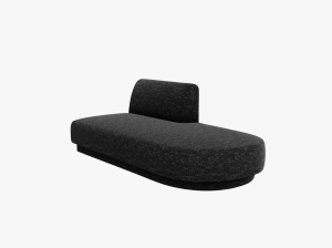 Canapea modulara gri antracit din textil pentru 2 persoane Miley Eden Right Chenille Micadoni