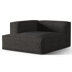 Canapea modulara gri antrancit din textil pentru 1 persoana Nuria Left M Curly Micadoni