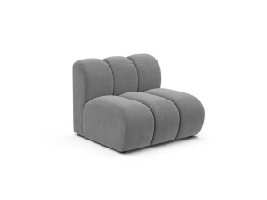 Canapea modulara gri deschis din catifea pentru 1 persoana Lupine Venus Middle Micadoni