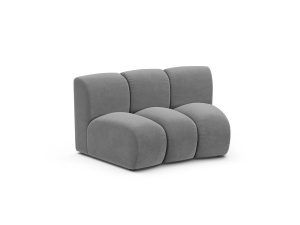 Canapea modulara gri deschis din catifea pentru 1 persoana Lupine Venus Circular Micadoni