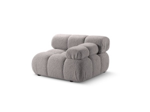 Canapea modulara gri deschis din textil pentru 1 persoana Bellis Boucle Right Micadoni