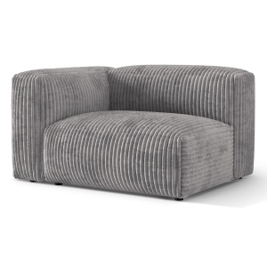 Canapea modulara gri deschis din textil pentru 1 persoana Martina Corduroy Left Micadoni