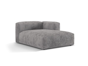 Canapea modulara gri deschis din textil pentru 1 persoana Martina Corduroy Right Micadoni