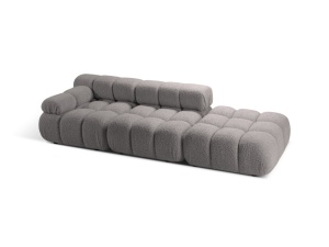 Canapea modulara gri deschis din textil pentru 4 persoane Bellis Boucle Right Micadoni
