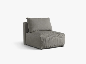 Canapea modulara gri din textil pentru 1 persoana Chris Small Micadoni