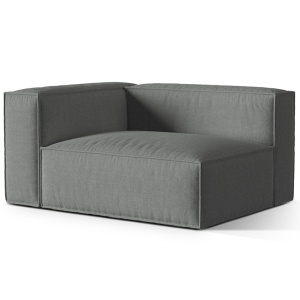 Canapea modulara gri din textil pentru 2 persoane Nuria Left Structural Micadoni