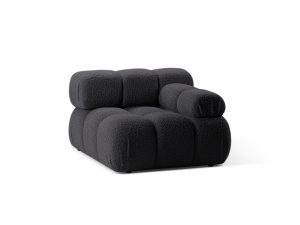 Canapea modulara gri grafit din textil pentru 1 persoana Bellis Boucle Right Micadoni