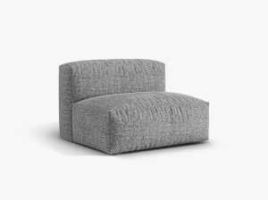 Canapea modulara gri grafit din textil pentru 1 persoana Martina Boucle Middle Micadoni