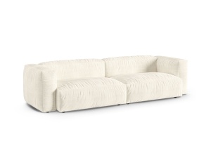 Canapea modulara ivorie din textil pentru 4 persoane Martina Boucle XL Micadoni