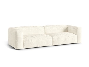 Canapea modulara ivorie din textil pentru 4 persoane Martina Monet Boucle Micadoni
