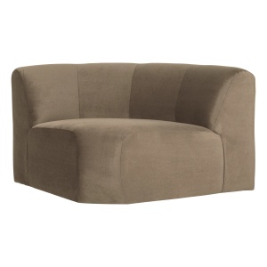 Canapea modulara kaki din catifea 110 cm Mojo Corner Woood