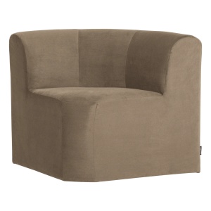 Canapea modulara kaki din catifea 80 cm Mojo Bench Corner Woood