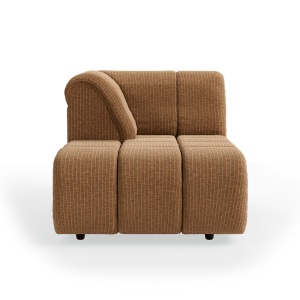 Canapea modulara maro aurie din catifea 98 cm Wave Left Divan HKliving