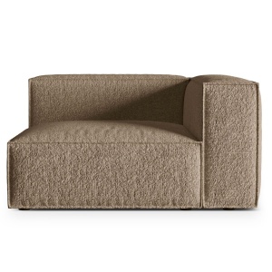 Canapea modulara maro cappuccino din textil pentru 2 persoane Nuria Right Boucle Micadoni