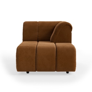 Canapea modulara maro caramel din catifea 98 cm Wave Right Divan HKliving