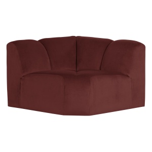 Canapea modulara maro castan din catifea 105 cm Mojo Corner Woood