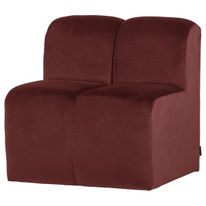 Canapea modulara maro castan din catifea 84 cm Mojo Center Woood