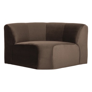 Canapea modulara maro din catifea 110 cm Mojo Corner Woood