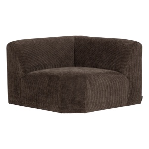 Canapea modulara maro din textil 105 cm Mojo Rib Corner Woood