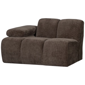 Canapea modulara maro din textil pentru 1 persoana Mojo Rib Left Woood