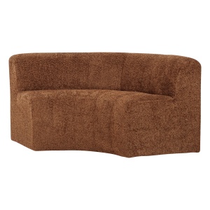 Canapea modulara maro ruginiu din textil 152 cm Mojo Woolly Round Woood