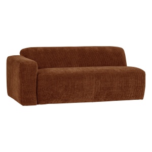 Canapea modulara maro ruginiu din textil pentru 2 persoane Mojo Rib Left Woood