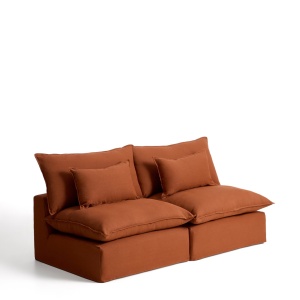Canapea modulara maro teracota din textil pentru 3 persoane Anarela S Kave Home